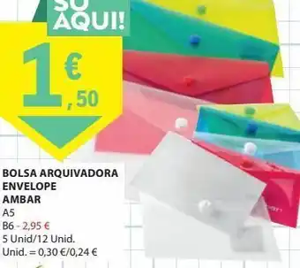 E.Leclerc Bolsa arquivadora envelope ambar promoção