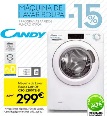 Conforama CANDY Máquina de Lavar Roupa CSO 1295TE-S promoção