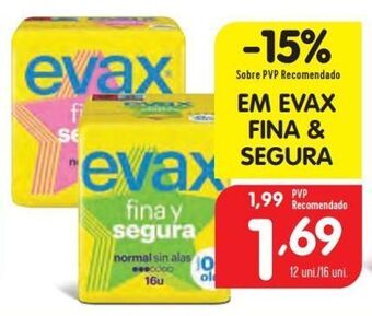 Minipreço Absorvente evax promoção