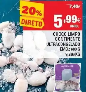 Continente Choco Limpo Continente Ultracongelado 600g promoção