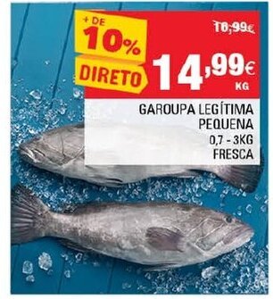 Continente Garoupa Legítima Pequena 0,7 - 3kg Fresca promoção
