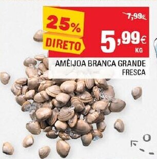 Amêijoa Branca Grande Fresca