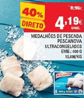Continente Medalhões de Pescada Pescanova 400g promoção