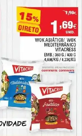 Wok Asiático/ Wok Meditrrênico Vitacress 360g/ 400g