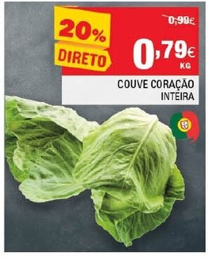 Continente Couve Coração Inteira promoção