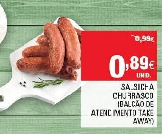 Continente Salsicha Churrasco promoção