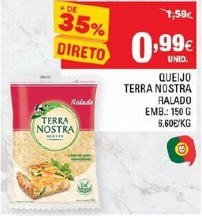 Continente Queijo Terra Nostra Ralado 150g promoção