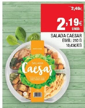 Continente Salada Caesar 210g promoção
