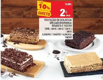 Continente Tentação de Bolacha/Brigadeiro/Moka/Branco e Negro 300g/260g 320g/200g promoção