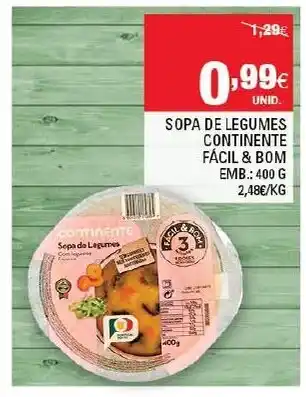 Continente Sopa de Legumes Continente 400g promoção