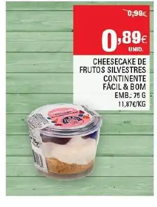 Continente Cheesecake de Frutos Silvestres Continente 75g promoção