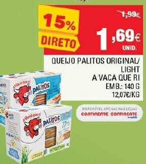Queijo Palitos Original/ Light A Vaca Que Ri 140g