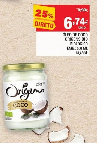 Continente Óleo de Coco Origens Bio 500ml promoção
