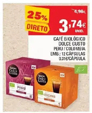 Continente Café Biológico Dolce Gusto promoção