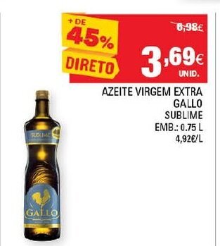 Continente Azeite Virgem Extra Gallo Sublime 0,75L promoção