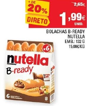 Bolachas B-Ready Nutella 132g