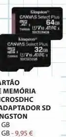 Cartão de memória microsdhc + adaptador sd kingston