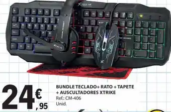 E.Leclerc Bundle teclado + rato + tapete + auscultadores xtrike promoção