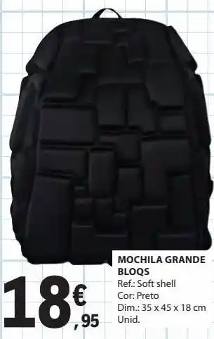 E.Leclerc Mochila grande bloqs promoção