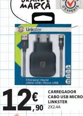 E.Leclerc Carregador cabo usb micro linkster promoção
