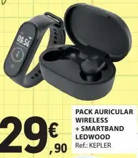 E.Leclerc Pack auricular wireless + smartband ledwood promoção