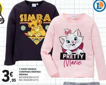 E.Leclerc T-shirt manga comprida menino / menina promoção