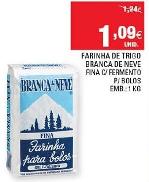 Continente Farinha de Trigo Branca de Neve 1kg promoção