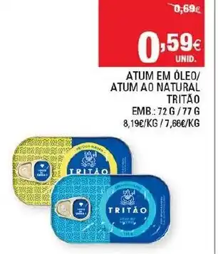 Atum em Óleo Atum Ao Natural Tritão 72g/77g