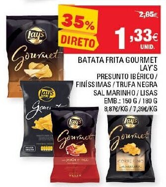 Continente Batata Frita Gourmet Lay's 150g/ 180g promoção