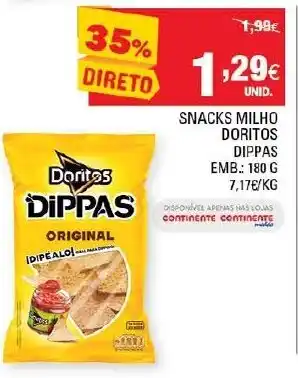 Continente Snacks Milho Doritos Dippas 180g promoção
