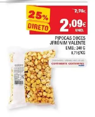 Continente Pipocas Doces Jerónimo Valente 240g promoção