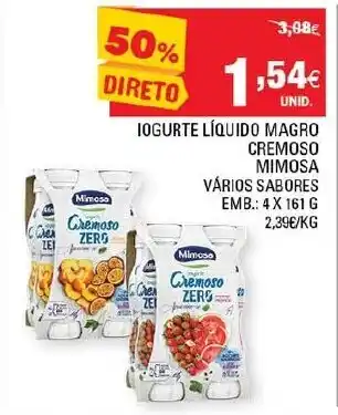 Continente Iogurte Líquido Magro Cremosa 4x161g promoção