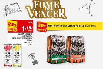 Continente Bebida C/Álcool Pure Pirana 33cl promoção