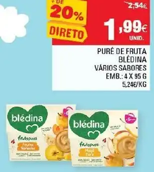 Continente Puré de Fruta Blédina 4x95g promoção