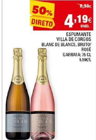 Continente Espumante Villa de Corgos 75cl promoção