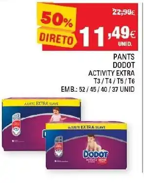 Continente Pants Dodot Activity Extra promoção