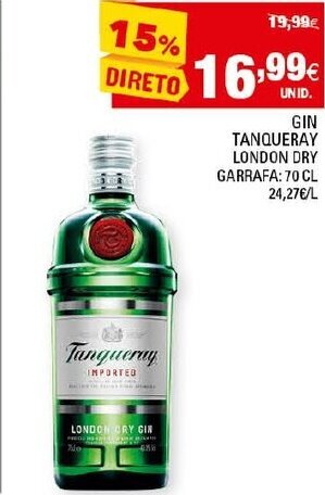 Continente Gin Tanqueray 70cl promoção