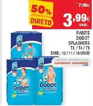 Continente Pants Dodot Splashers T3/T4/T5 promoção