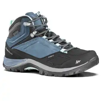 Botas impermeáveis de caminhada em montanha mh500 mid azul - mulher