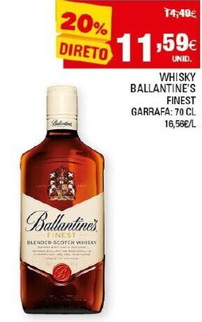Continente Whisky Ballantine's 70cl promoção
