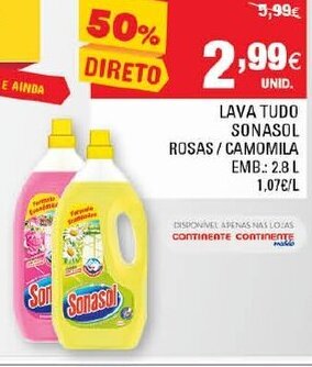 Continente Lava Tudo Sonasol 2.8L promoção