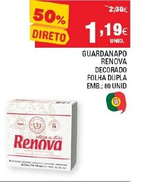 Continente Guardanapo Renova 80 Unid promoção