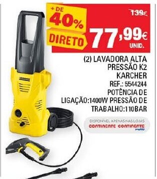 Continente Lavadora Alta Pressão K2 Karcher promoção
