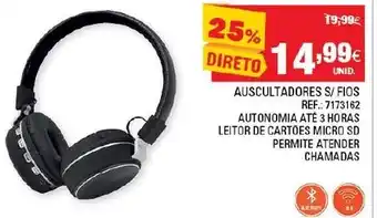 Continente Auscultadores S/ Fios promoção