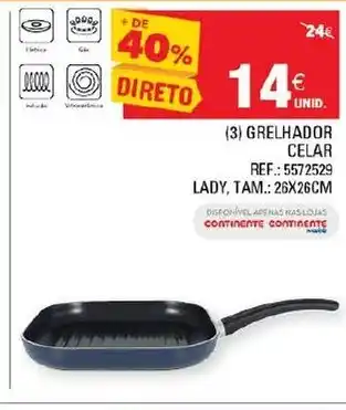 Continente Grelhador Celar 26x26cm promoção