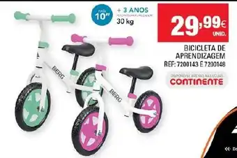 Continente Bicicleta de Aprendizagem promoção