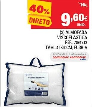 Continente Almofada Viscoelástica 45x60cm promoção