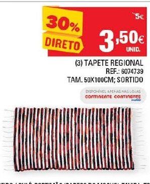 Continente Tapete Regional 50x100cm promoção