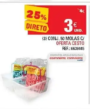 Continente Conj. 50 Molas C/ Oferta Cesto promoção