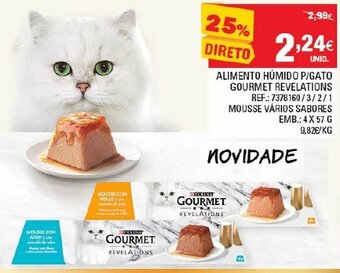 Continente Alimento Húmido p/ Gato Gourmet Revelations 4x57g promoção